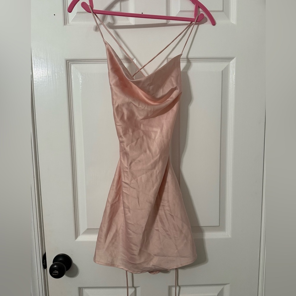 Princess Polly Blush Satin Gown